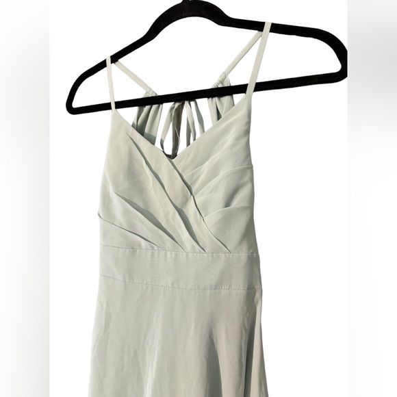 AZAZIE AVELINA Agave Flowy V-Neck Pleated Chiffon Dress Size J14 NWT - Picture 5 of 7